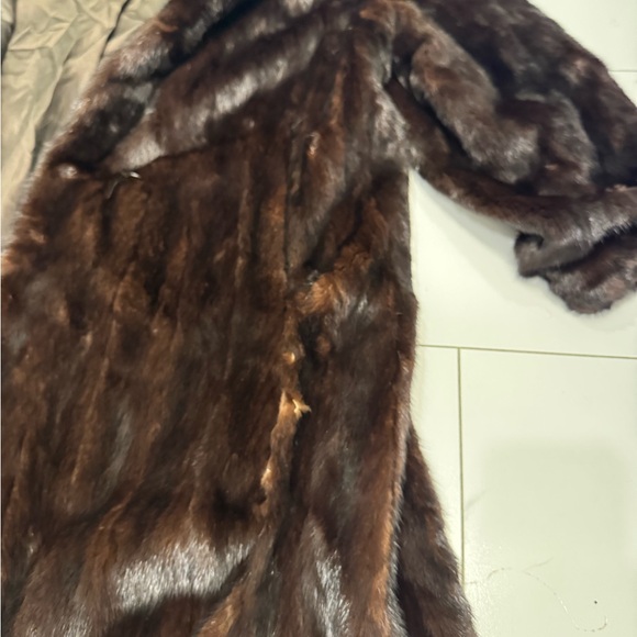 Vintage Women's Long Full CANADA Mink Fur Coat Dark Brown Hollywood Regency - Picture 3 of 10